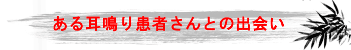 ある耳鳴り患者さんとの出会い